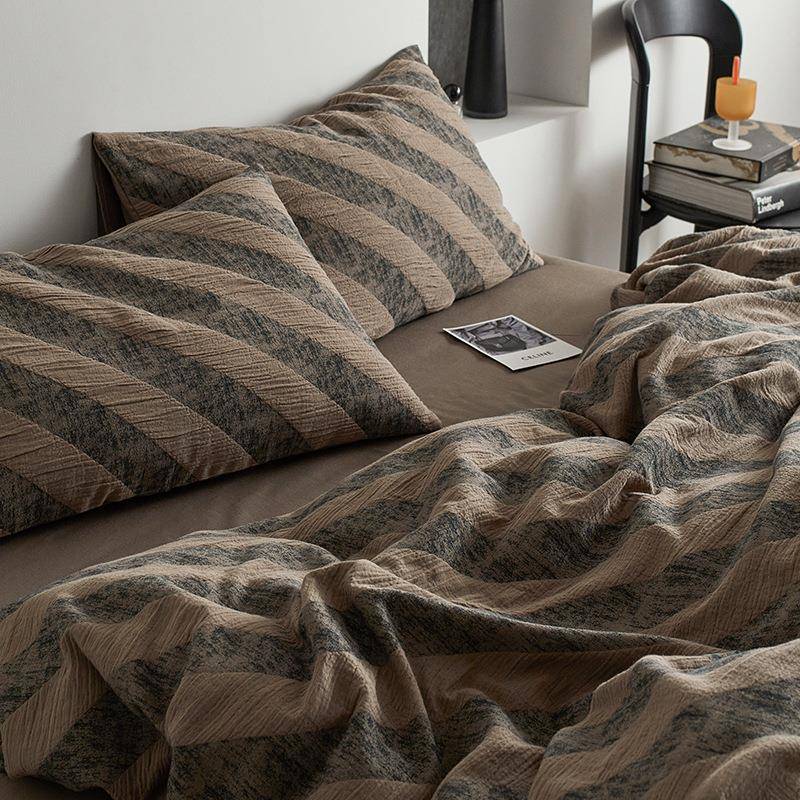 小众复古风丨床上四件套纯棉全棉床单被罩现代轻奢空气层夏季床品