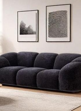 意式奢小休户型布艺沙发现代YDU简约中尼古直排轻雪尔花瓣闲创意