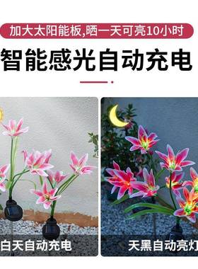 太阳能户庭灯外家用阳台花园布置向日F76T8765葵饰装花灯防院水草