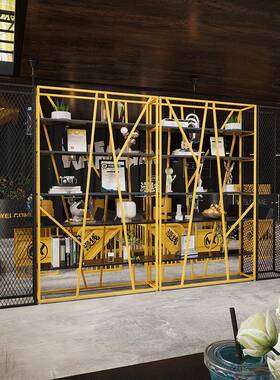 工架业风隔断置物架办公室tb-74062屏风书子架落装饰展示铁艺多层