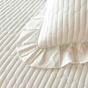 四季通全用棉夹棉双层公花边棉床裙款四件套主HXSJ风三件套纯纯色