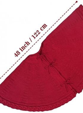 圣诞树裙装圣诞2件0CM白色127针织树裙饰品树底下摆围裙红色毯1子