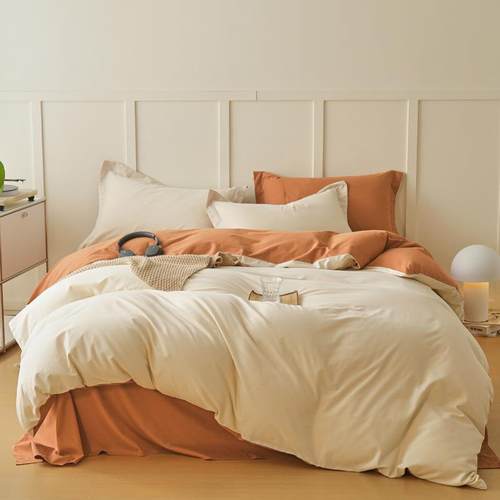 A类100支全棉YWC长绒棉毛四件套8加厚保纯棉秋冬床品磨被套1.m床