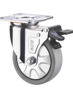 0向荣5寸带双刹车ODT工万向灰色P脚P轮C5S-01A-125-1业12