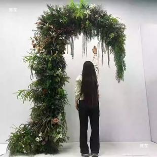 新场森系牛婚角拱门花柱礼背景花架商美陈橱窗款 NTU饰花艺 装