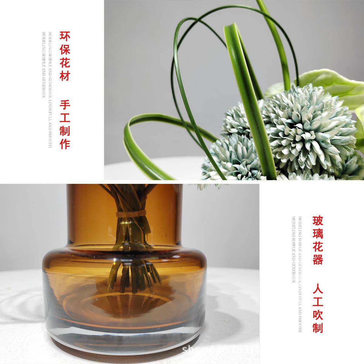 现代仿绿植假植物客厅餐桌样板房花装真饰摆花仿真XBK假设摆花艺