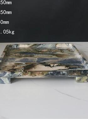 理大石水果托QLN盘拍照道具摆件酒店居民宿茶馆厅客厅家餐装饰品