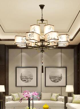 新中式吊灯客厅灯中风国卧室书房餐厅餐灯简DGG约代现大气刺绣套