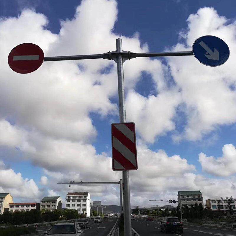 厂家专生产立柱标志安牌定做电UJD力施工业全警牌示反光膜标志牌