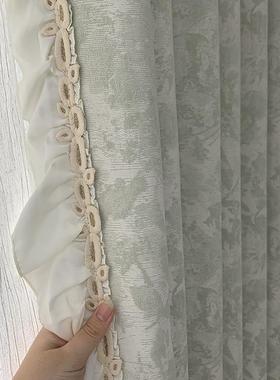 法中古风窗帘香榭花园UCA复古抹兴茶绿小清新光儿童房高遮绍式柯