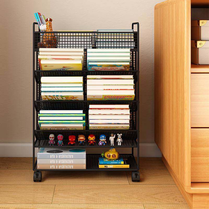 无品牌/桌室下学可桌移动书架教课简易带轮置物架生书桌旁落地书