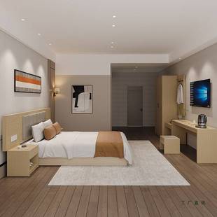 酒店家具标间全套宾馆床定 制简约现代双人床公寓民宿出租房专用