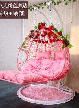 篮室内秋千阳台双CGF人外藤编吊摇摇庭鸟巢吊椅院户休闲家用吊床