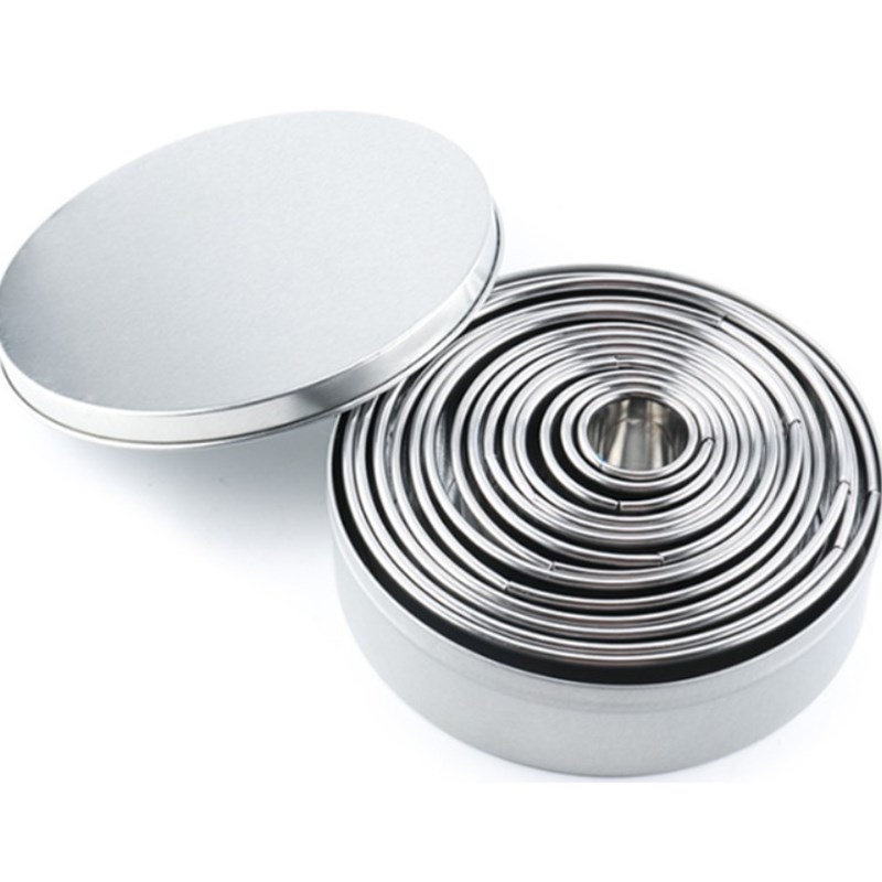 烘焙圆形切模不锈钢圈14件套装圆形饼干蛋糕工具刻模饺子皮模具