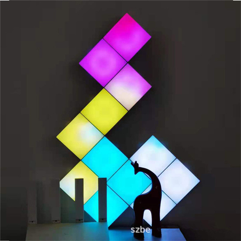 无线APP幻彩壁灯网红电竞氛围拾音灯方形声控感应LED奇光板量子灯