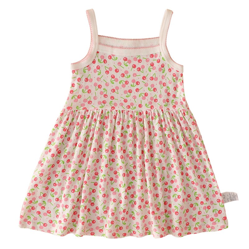 夏季新款女孩吊带睡裙纯棉A类女童连衣裙甜美小童宝宝裙子透气薄