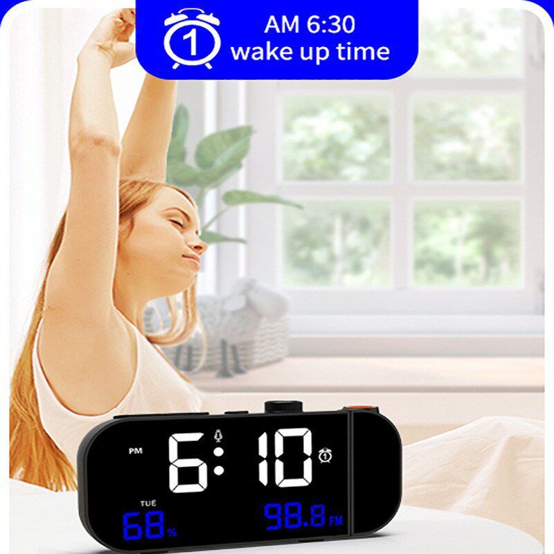 led投影时钟多功能电子时钟桌面数字闹钟大屏数显床头卧室夜光表,家居饰品,台钟/闹钟,淘宝优惠券,粉丝福利购,淘宝优惠卷