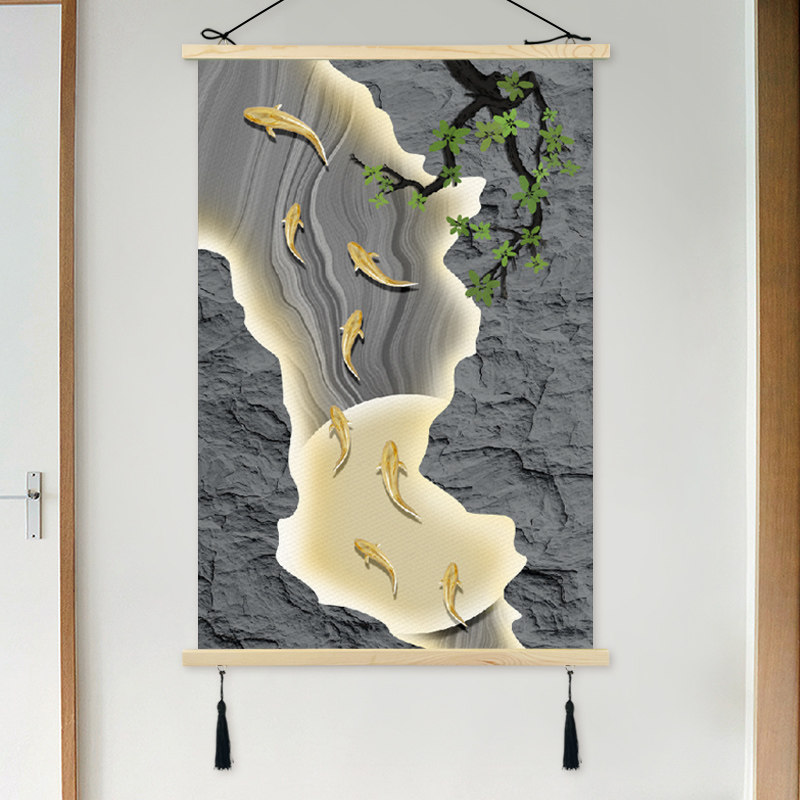 中式山水玄关挂画装饰画客厅沙发背景墙走廊过道壁画大气餐厅墙画,家居饰品,现代装饰画,淘宝优惠券,粉丝福利购,淘宝优惠卷