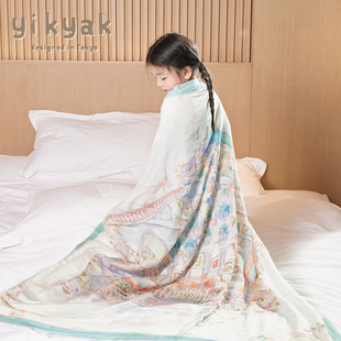 yikyak竹棉纱布婴儿童竹纤维盖毯透气春秋四季空调被