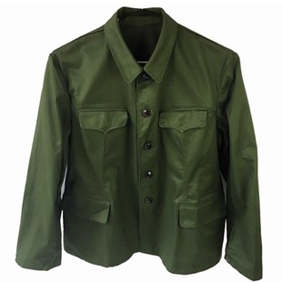 65式军装单上衣单裤子的确良涤卡干服绿色套装男聚会怀旧演出服