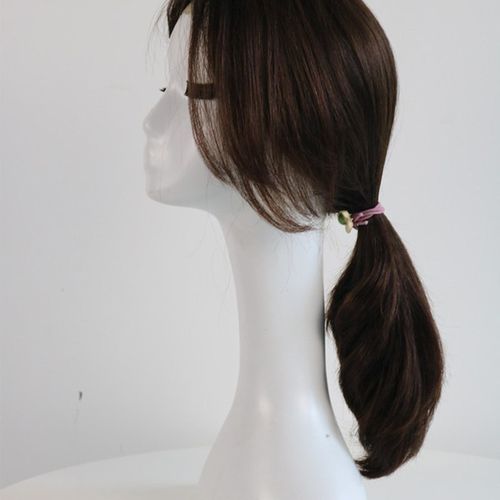 假发女递针蕾丝手织真人发丝自然八字刘海内扣中长卷发全头套可扎