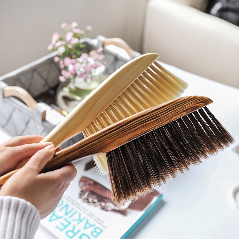 陶歪歪 鬃毛扫床刷子木柄软毛刷家用除尘沙发床上笤帚神器清洁刷