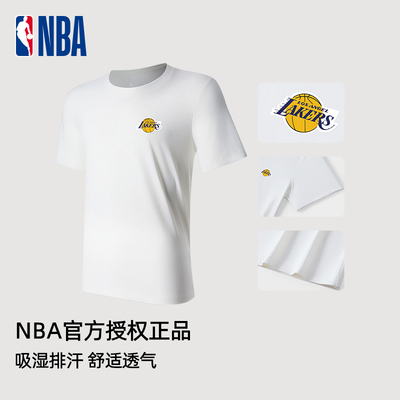 NBA官方湖人球队男士短袖打底衫吸湿排汗透气内衣男生上衣秋新款