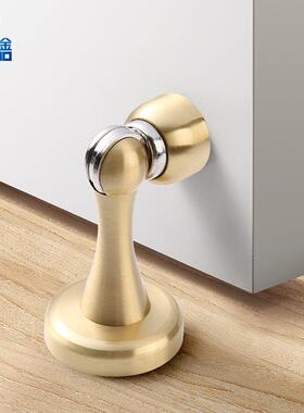 捷昊地墙地装铜门吸黄铜磁门吸黑色简约防装撞吸门碰两用实木门强