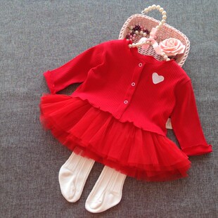 婴儿套装百天公主裙纯棉衣服新生儿用品送礼刚出生宝宝满月服周岁