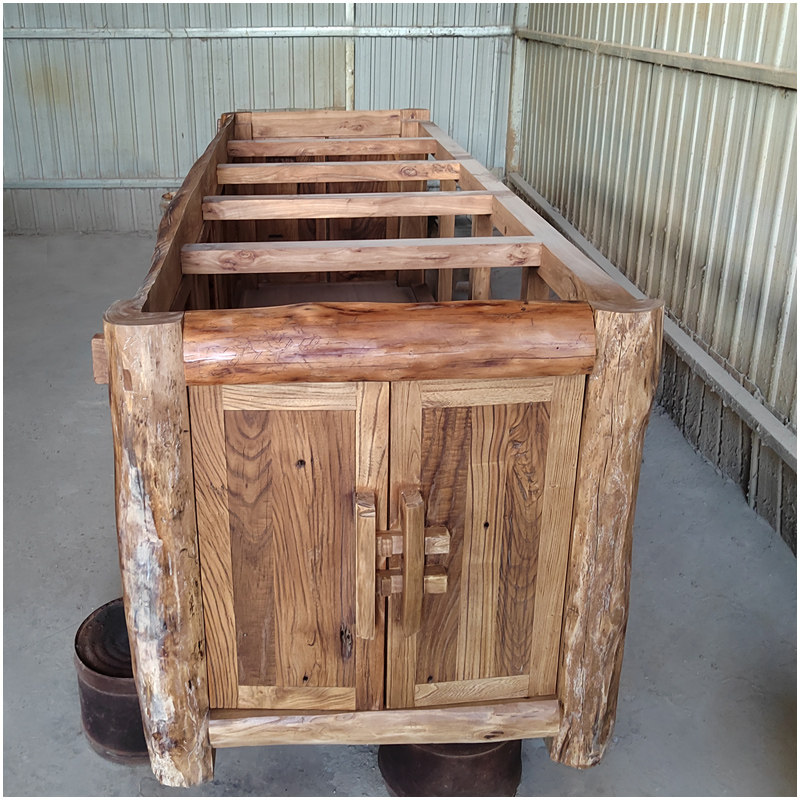 实木仿古做旧原木生态水陆雨林草缸珊瑚缸海水鱼缸底柜底架水族箱