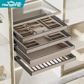 抽衣帽间拉篮伸缩格子裤 皮革多功能裤 抽 架衣柜首饰盒内置抽屉式 裤