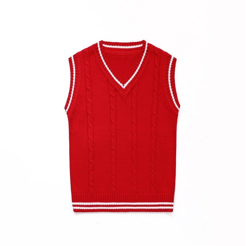 背心纯棉毛衣厚款马甲针织衫童校服学院风班服中小学生表演合唱服