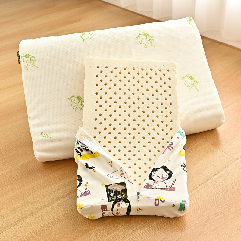 单只装 成人睡眠乳胶枕单人护颈枕 带枕套 儿童卧室橡胶记忆枕头