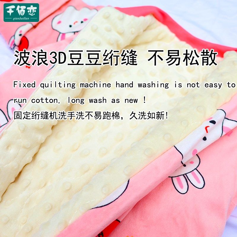 婴儿睡袋秋冬款恒温加厚棉四季豆豆绒儿童防踢被分腿宝宝睡袋暖气