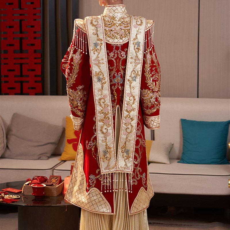 明制汉服婚服秀禾服2024新款新娘孕妇中式嫁衣结婚凤冠霞帔大码