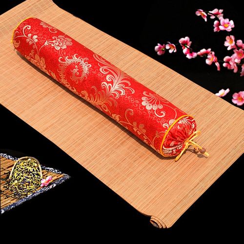 新款荞麦壳颈椎枕套织锦缎面料枕头套脊椎枕枕头糖果枕定制logo