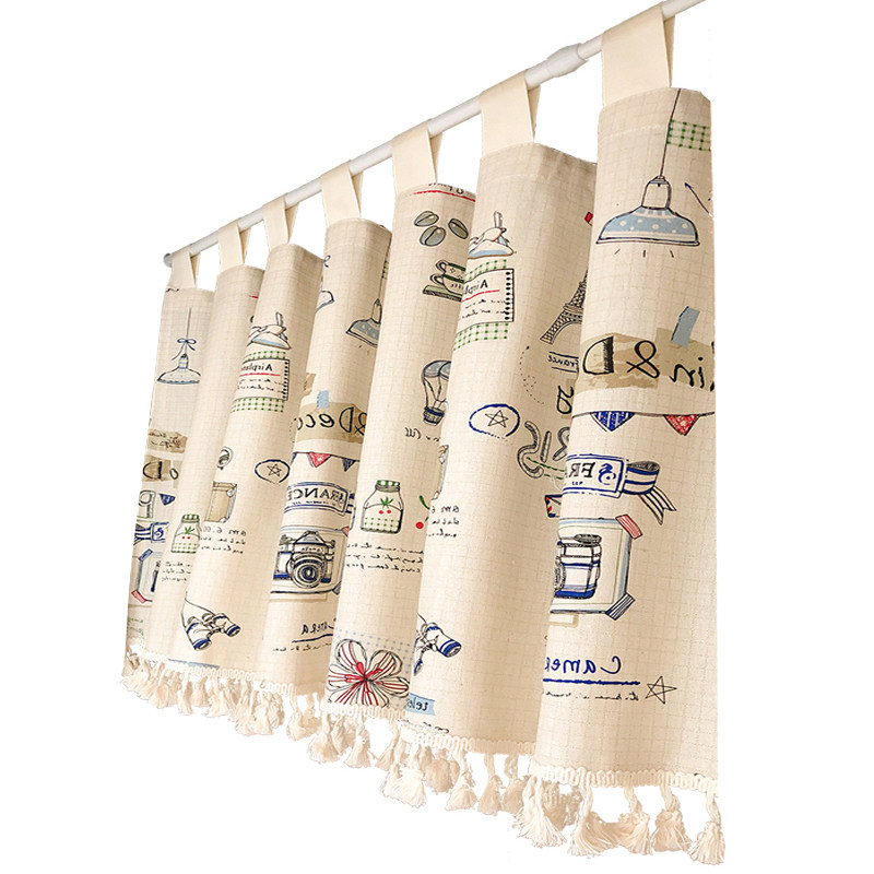 旅行日式免打孔加厚麻棉短帘柜子隔断小帘厨房玄关小清新文艺门帘,居家布艺,柜类遮挡帘,淘宝优惠券,粉丝福利购,淘宝优惠卷