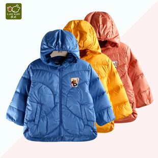 拉比婴儿秋冬季儿童保暖羽绒服男童女童衣服女宝宝中长版拉链外套