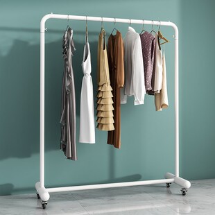 服装店展览展示架简约单杠式商场女装童装龙门架家用晾晒衣架带轮