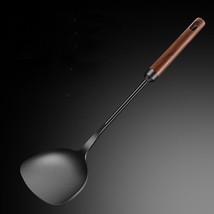 铁仕达 家用木柄铁锅铲炒菜铲子勺子套装长柄汤勺炒勺铸铁锅可用