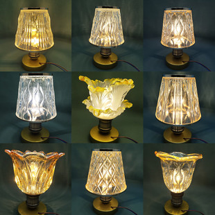 欧式吊灯E14螺口水晶玻璃灯罩外壳台灯吊扇灯壁灯E27螺口灯具配件