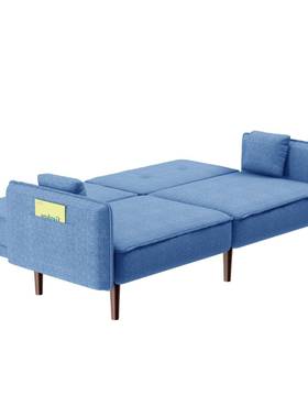 ，腿蒲团沙发，ZJY床实木灰色织物