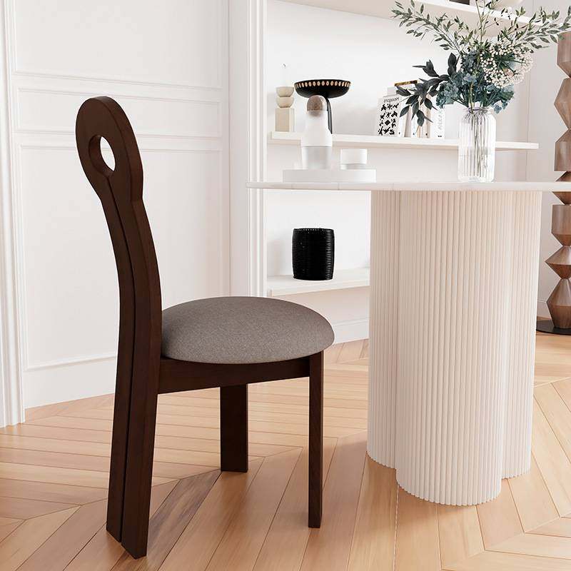 实木法式餐桌椅设计师餐椅人鱼靠背椅钥匙化妆凳子家用中古风椅子