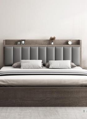 木床简约代加厚1米8双床主卧1米5人的实出租房家用1现米PKG2单人