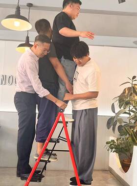 益智装现叠代简约折子多功能WHJ家用家加厚梯伸缩室内步梯五步梯