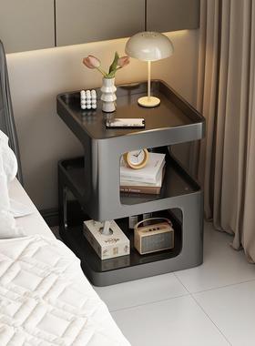 轻奢边品几黑色创小意型替代床感铁艺置物架茶几头柜简YVT约现代