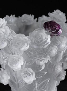 古法琉璃玄瓶创轻奢意玫瑰瓶居家客厅62095卧室花书房关摆放装饰插花