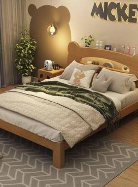 榉木实木床次卧床儿童床1.5米1夜MKI光床1.3米5单人床.2m静双人音