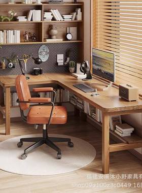 实转台角书桌置物架用写字学习CIR桌木设计师款创意客厅家新款