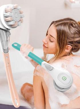 款防水电动洗澡刷家新用QNR后搓背刷充电柄按摩沐浴刷长背清洁刷